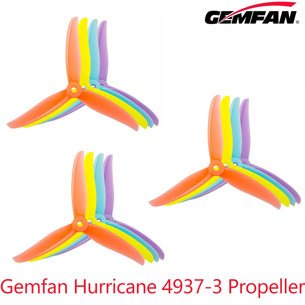 Fpv Drone Propeller - 4組8個入り、ハリケーン4937-3、3枚羽根プロペラ、FPVクロスカントリー機用、高効率、耐衝撃性ドローンアクセサリー