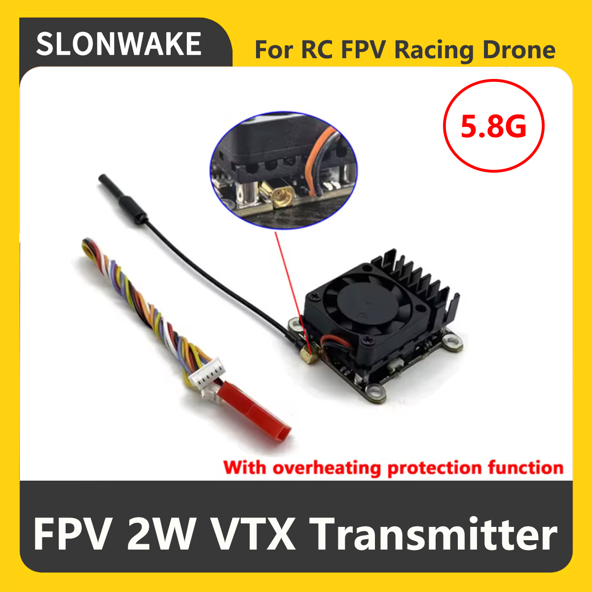 SLONWAKE 5.8G 2000mW FPV VTX ト - Fpv Drone Frame のレビューと価格