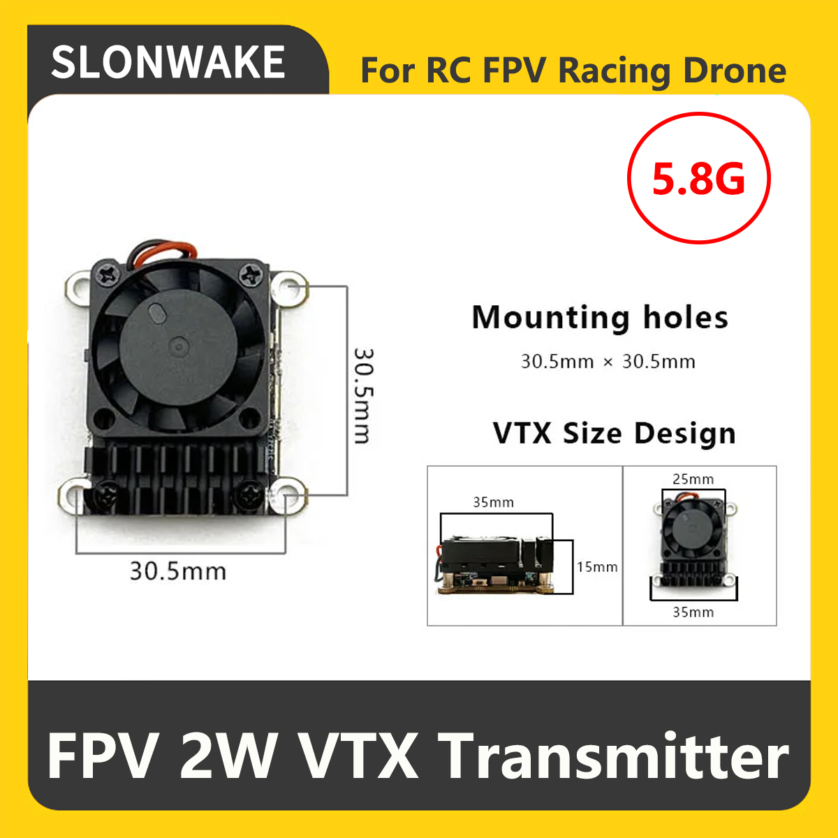 SLONWAKE 5.8G 2000mW FPV VTX ト - Fpv Drone Frame のレビューと価格